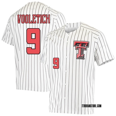 Texas Tech Red Raiders Pinstripe Baseball Replica Jersey in White, Size: M, Sold by Red Raider Outfitters