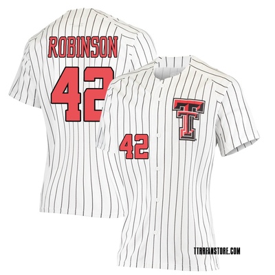 Texas Tech Red Raiders Pinstripe Baseball Replica Jersey in White, Size: M, Sold by Red Raider Outfitters